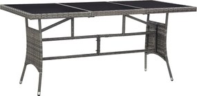vidaXL Masă de grădină, gri, 170 x 80 x 74 cm, poliratan