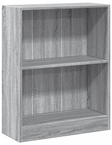815085 vidaXL Bibliotecă, gri sonoma, 60x24x76 cm, lemn prelucrat