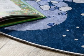BAMBINO 61580 cerc covor lavabil rachetă spațială pentru copii anti-alunecare - bleumarin / portocaliu