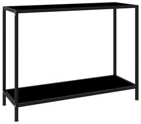 vidaXL Masă consolă, negru, 100 x 35 x 75 cm, sticlă securizată