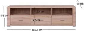 Masă TV/Dulap Gwenn 3S/160 (Stejar sonoma). 1052943