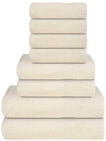 vidaXL Set prosoape 8 piese cremă 360 g/m² 100% bumbac