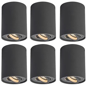 Set de 6 spoturi inteligente gri închis inclusiv WiFi GU10 - Rondoo up