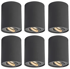 Set de 6 spoturi inteligente gri închis inclusiv WiFi GU10 - Rondoo up