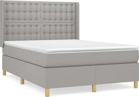 vidaXL Pat continental, gri deschis, 140x200 cm, material textil