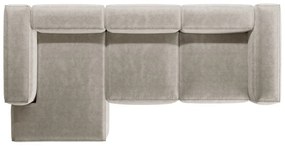 Colțar bej cu tapițerie din catifea reiată (cu colț pe partea stângă/cu șezlong) Bergamo – Cosmopolitan Design