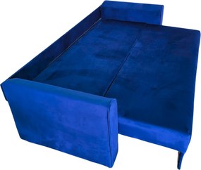 Canapea LILI extensibila, 3 locuri, cu lada de depozitare, culoare albastru regal , 220x95x80 Albastru Regal, Catifea