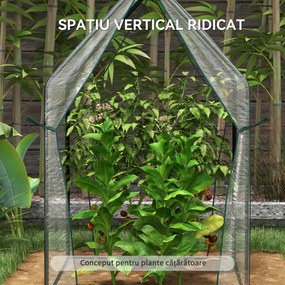 Outsunny Mini Sera Portabila 90x90x145cm cu 2 Usi cu Fermoar Transparent pentru Interior Exterior | Aosom Romania