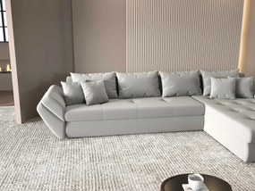 Colțar extensibil dumonde cu ladă de depozitare si sezut confortabil din spuma high-density, Loana XL Royal Antracit II 335x185 cm