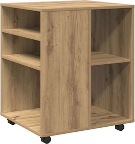 vidaXL Dulap cu roți, stejar artizanal, 60x53x72 cm, lemn prelucrat