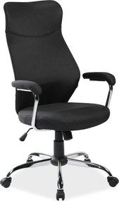 Scaun de birou Q319, negru/crom, stofa/metal/plastic, 64x52x112/122 cm