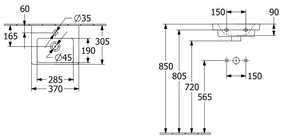 Villeroy & Boch 43703701 - Lavoar suspendat SUBWAY 37x30,5 cm ceramică/alb