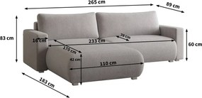 Coltar extensibil TAFIRA, gri deschis, colt interschimbabil
