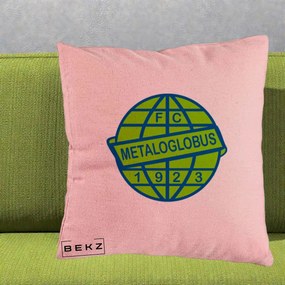 Perna Personalizata FC Metaloglobus Bucuresti 1923 Fotbal, 40x40 cm, Roz, Husa Detasabila, Perna Inclusa, BEKZ®