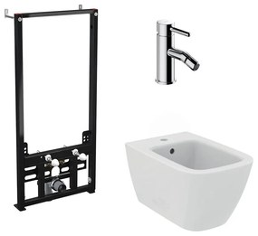 Pachet rama instalare Alca, bideu suspendat alb Ideal Standard I.life B si baterie bideu Omnires Y crom