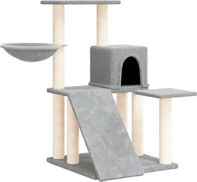vidaXL Ansamblu de pisici, stâlpi din funie sisal, gri deschis, 82 cm