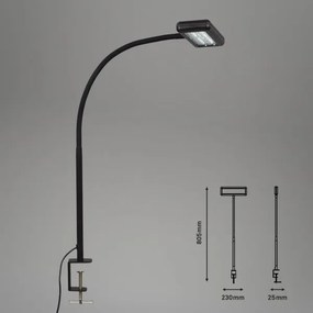 Lampă LED flexibilă de masă cu clemă Brilo TRASNA LED/7,5W/230V negru