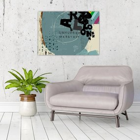 Tablou pe sticlă - Flying balon cu curcubeu (70x50 cm)