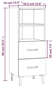 Servanta, stejar sonoma, 34,5x34x90 cm, lemn compozit Stejar sonoma, 1