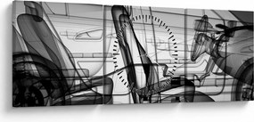 Tablou - 3D model mașina (cu ceas) (90x30 cm)
