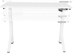 Birou reglabil electric TerrA2Y WHITE-cadru in Y, profil cadru alb (Dimensiune blat: 137x67cm, Culoare blat: Stejar 18mm)