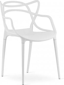 Set 4 bucati scaune din plastic KATO albe