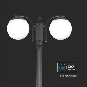 Lampă de exterior 2xE27/60W/230V IP44 199 cm negru