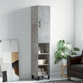 vidaXL Dulap înalt, gri beton, 34,5x34x180 cm, lemn prelucrat