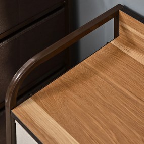 HOMCOM Comodă pentru Dormitor cu 5 Sertare Pliabile, Blat din Lemn și Cadru Metalic 87,5x29x58 cm Multicolor | Aosom Romania