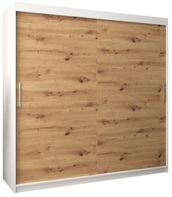 Dulap de haine 200 cm Toki (alb mat + stejar artisan). 1064847