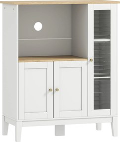 HOMCOM Dulap pentru Microunde cu Dulap Inferior și Rafturi Laterale din Lemn Alb | Aosom Romania