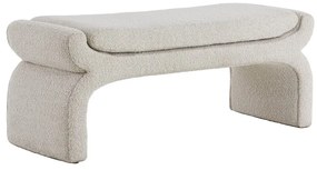 Bancă crem cu tapițerie din țesătură bouclé Nafya – Light &amp; Living