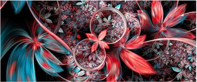 Tablou abstract cu flori exotice (120x50 cm)