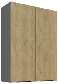 Dulap superior de bucătărie Carminia 80 G-108 2F (stejar cremona + antracit). 1127931