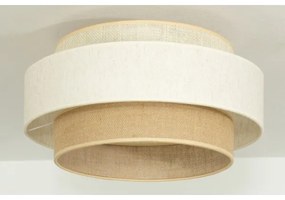 Plafonieră BOHO, 1 x E27, 60 W, 230 V, Ø 40 cm, alb/jută