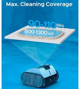 Robot cuaratre piscine fara fir Wybot Osprey 700 (X100), Li-Ion 8800 mAh, Pana la 80 m°, Autonomie pana la 110 minute, Auto-revers, Auto-parcare, Alb/Negru