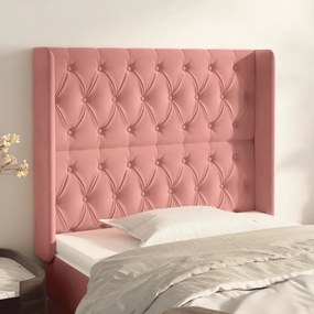3119957 vidaXL Tăblie de pat cu aripioare, roz, 93x16x118/128 cm, catifea