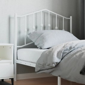 vidaXL Tăblie de pat metalică, alb, 90 cm