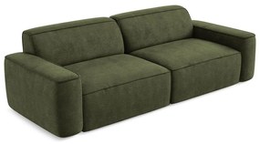 Canapea verde cu tapițerie din chenille 244 cm Omao – Makamii