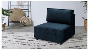 Modul pentru canapea albastru închis cu tapițerie din catifea reiată (de mijloc) Nihad modular – Bobochic Paris