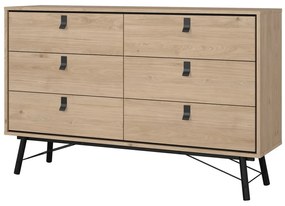 Comodă în culoare naturală joasă cu aspect de lemn de stejar 153x95 cm Ry – Tvilum