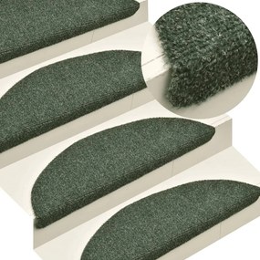 vidaXL Covorașe autoadezive pentru scări, 10 buc., 65x21x4 cm, verde, semirotunde, mari