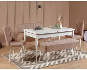 Set mobilier sufragerie Vlasta 2 (alb + bej) (pentru 6 persoane). 1073086