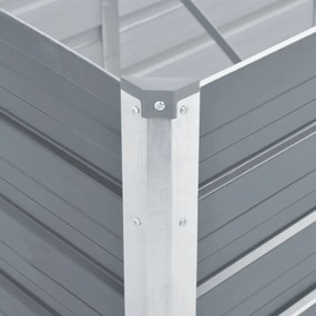 Strat inaltat de gradina, gri, 320x80x77 cm, otel galvanizat 1, Gri, 320 x 80 x 77 cm