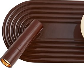 Set de 2 aplice de perete retro maro, inclusiv LED reglabil în 3 trepte și USB-C - Lila