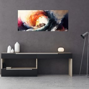 Tablou - În vârtejul potopului, acuarelă (120x50 cm)