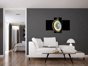 Tablou cu ceas de buzunar de aur (90x60 cm)