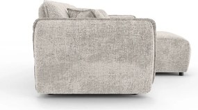 Colțar bej cu tapițerie din chenille (cu colț pe partea dreaptă/cu șezlong) Nelia – Ropez