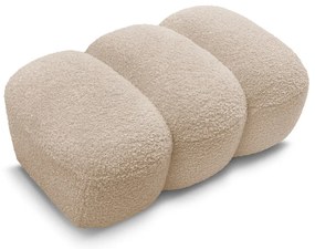 Taburet bej cu tapițerie din țesătură bouclé Hippolyte – Bobochic Paris