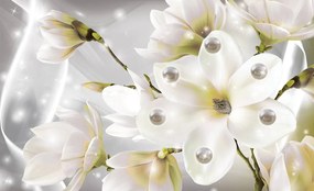 Fototapet - Perle și flori (254x184 cm), în 8 de alte dimensiuni noi